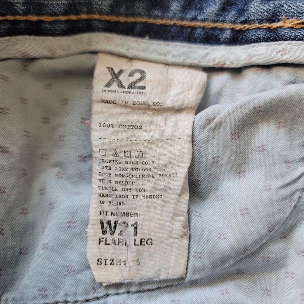 Vintage X2 Denim Laboratory Jeans Women’s Size 6 Flare Leg Distressed - Picture 4 of 9